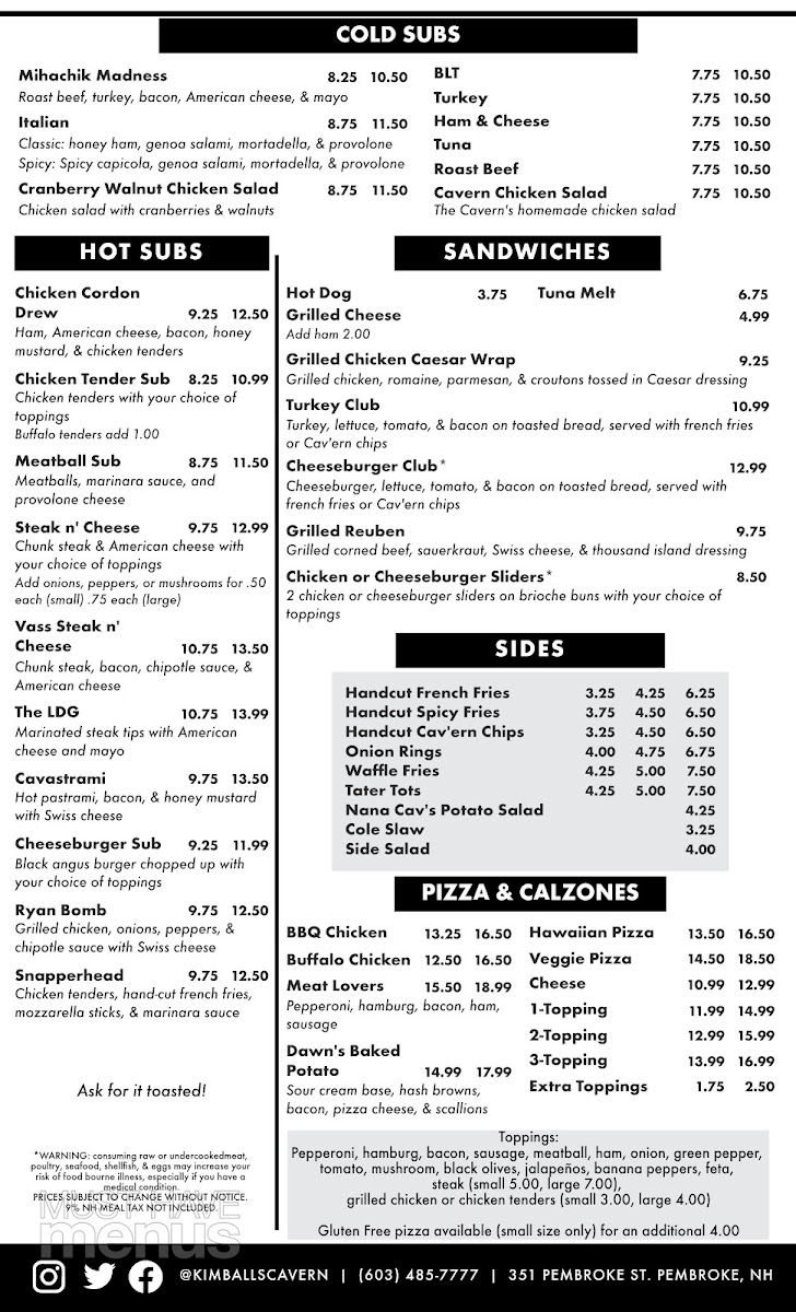 Cavern Sports Bar & Grill Menu-2